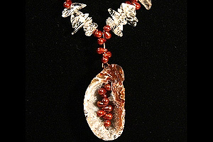 agate drusy with copper necklace