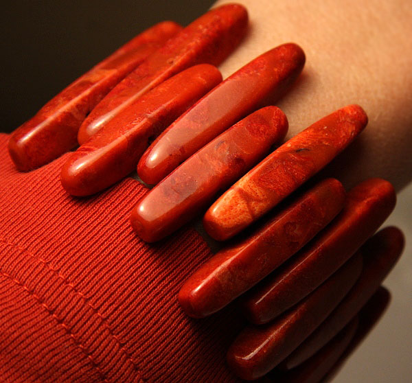 Big Red Coral Bracelet