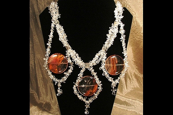 Volcano Cherry Quartz Chandelier Necklace XXL