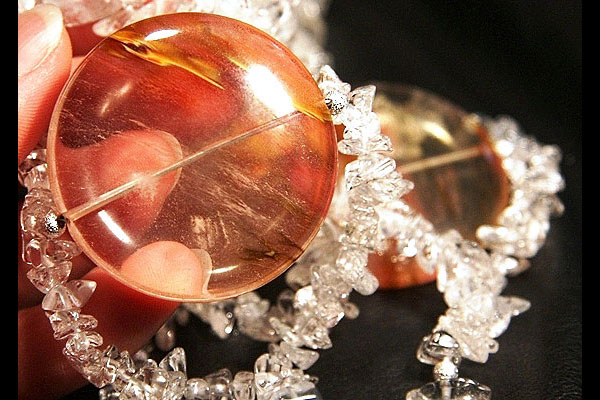 Volcano Cherry Quartz Chandelier Necklace XXL