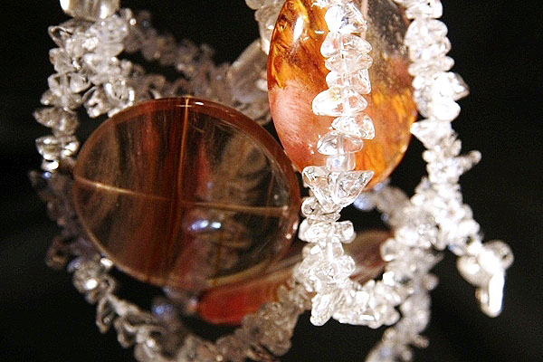 Volcano Cherry Quartz Chandelier Necklace XXL