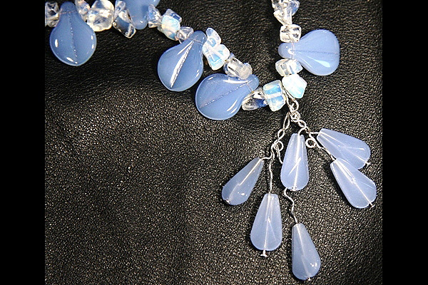 Blue Cornflower Summer Opalite Necklace