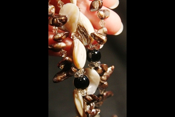 Black Onyx with Mocha Pearls