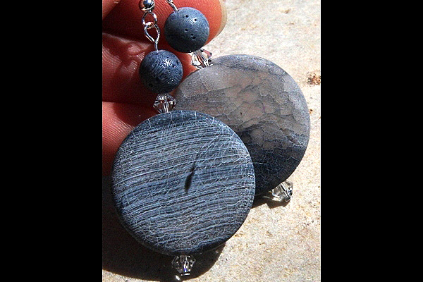 Frosted Blue Agate Gemstone and Natural Blue Corral Sterling Silver Earrings