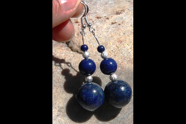 Vivid Royal Blue Lapis Lazuli Sterling Silver Earrings