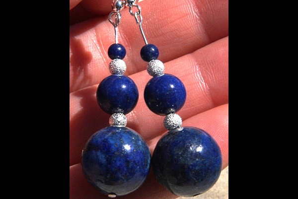 Vivid Royal Blue Lapis Lazuli Sterling Silver Earrings