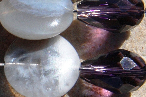 Natural Brazilian Agate and Amethyst Swarovski Crystal Long Dangle Earrings