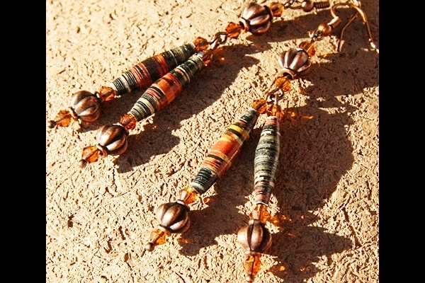 Paper and Copper Earrings