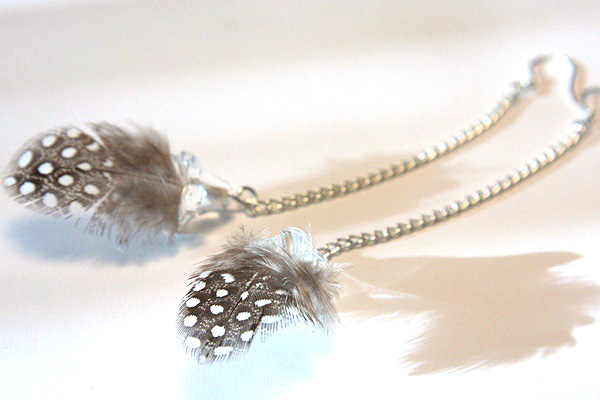 Cute Baby Polka Dot Feather Earrings