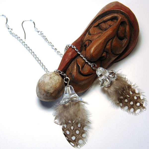 Cute Baby Polka Dot Feather Earrings