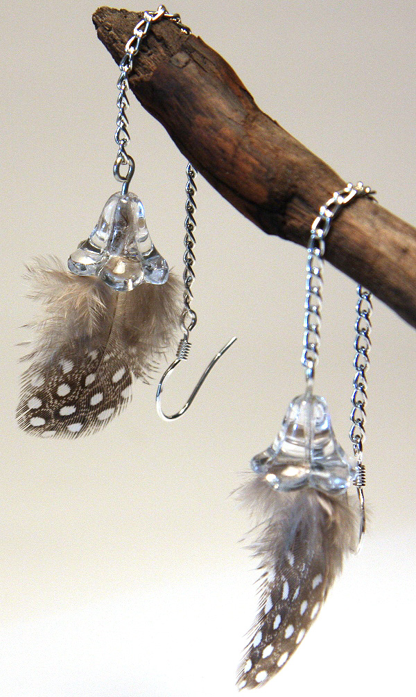 Cute Baby Polka Dot Feather Earrings