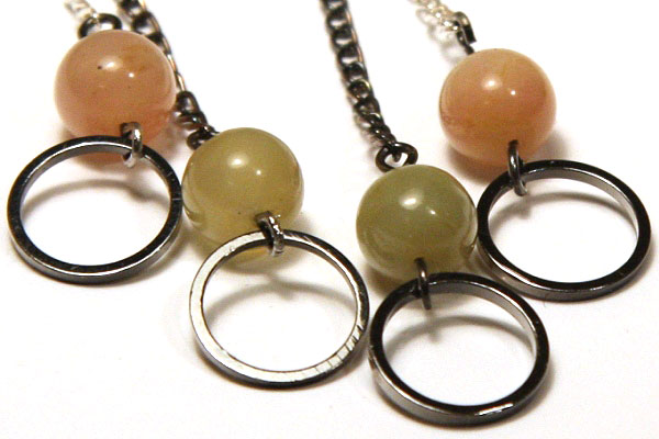 Pink and Green Kunzite Earrings