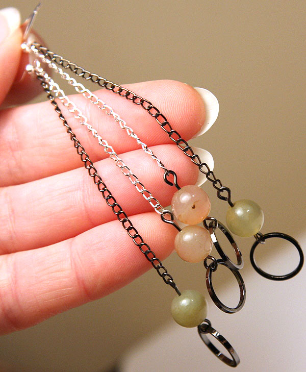 Pink and Green Kunzite Earrings