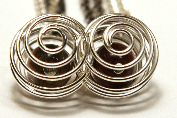 Kunzite Spiral Earrings