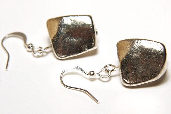 Silver Nugget Earrings