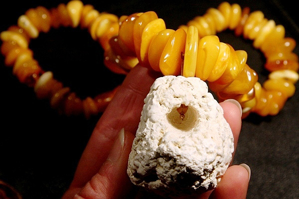 Raw White Coral and Amber Nuggets