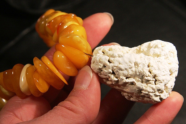 Raw White Coral and Amber Nuggets