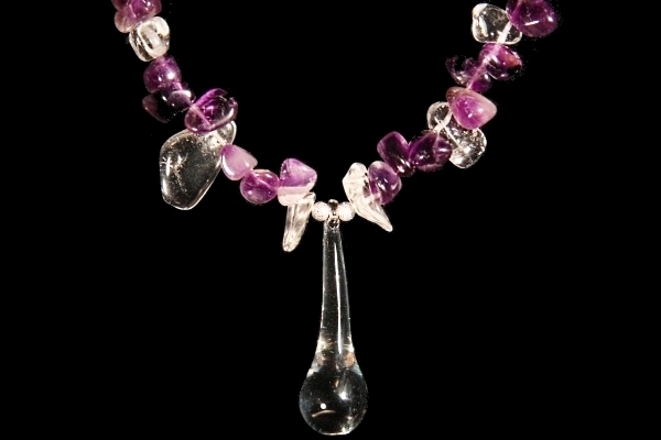 Fresh Amethyst and Clear Quartz Dewdrops