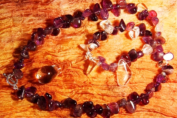 Fresh Amethyst and Clear Quartz Dewdrops