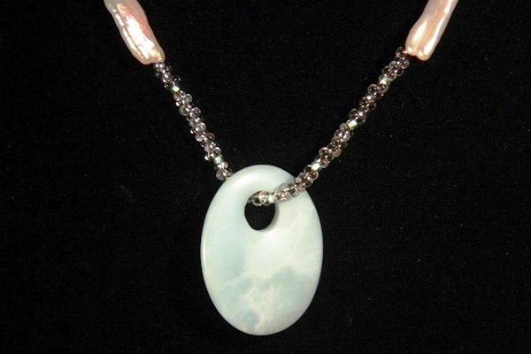 Gentle Amazonite and Biwa Pearls