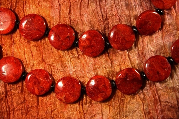 Grandiose Lava Stone with Genuine Red Sponge Coral Discs XL