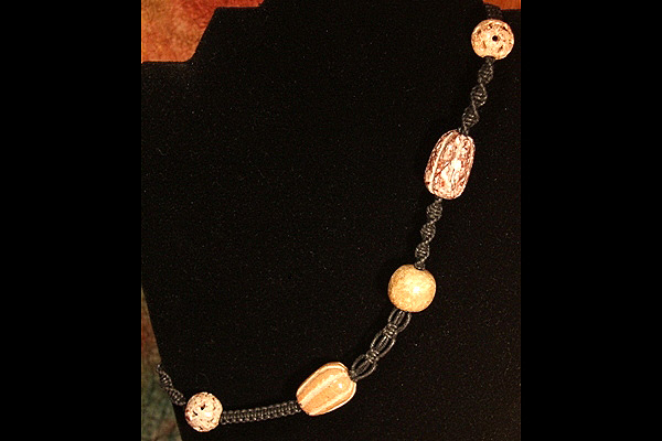 Contemporary Macrame with Carved Stones