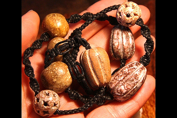 Contemporary Macrame with Carved Stones