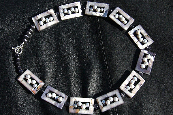 Contemporary Silver Perl Necklace