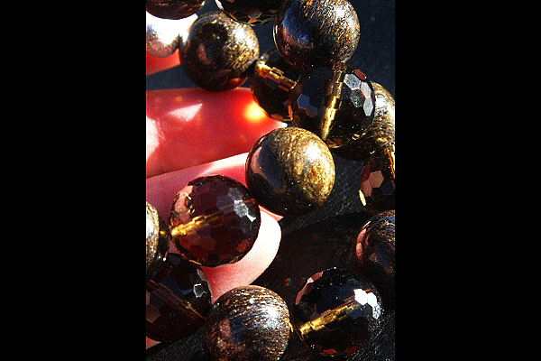 Big Rare Bronzite Crystal and Smoky Quartz Sphere XL Necklace