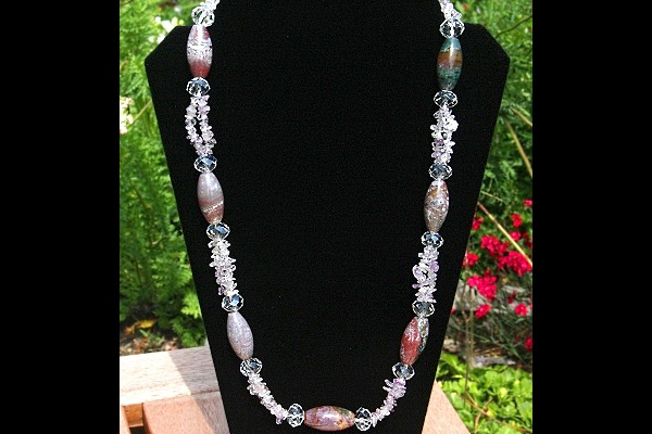 Amethyst and TIFFANY Stone Gemstone Necklace