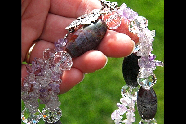 Amethyst and TIFFANY Stone Gemstone Necklace