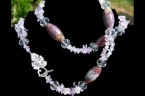 Amethyst and TIFFANY Stone Gemstone Necklace