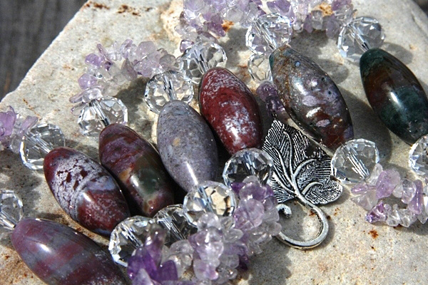 Amethyst and TIFFANY Stone Gemstone Necklace