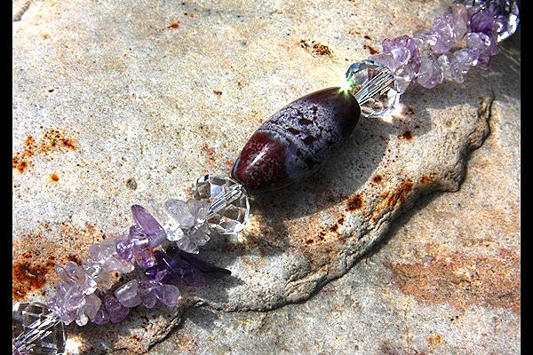 Amethyst and TIFFANY Stone Gemstone Necklace