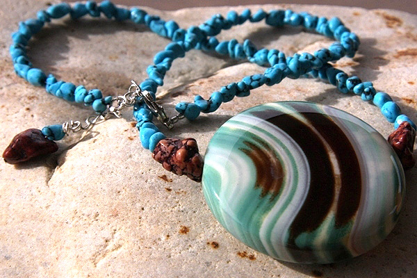 Colorful Onyx and Turquoise Necklace