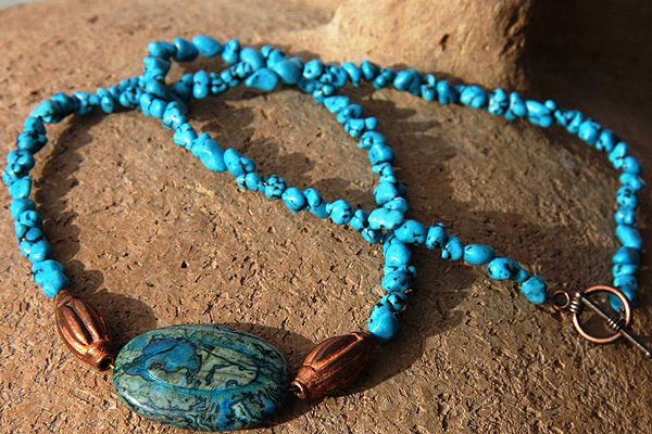 Sea Sediment Jasper and Turquoise Necklace