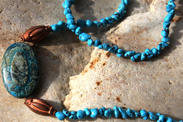 Sea Sediment Jasper and Turquoise Necklace