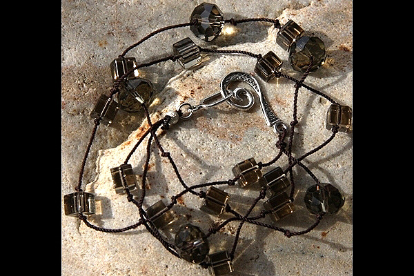 Floating Smoky Quartz Swarovski Crystal Necklace