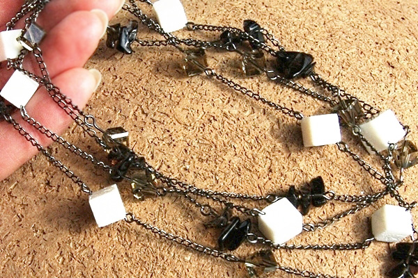 Sugar Cube Coral Necklace