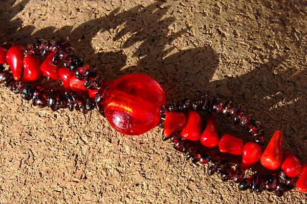 Triple RED Garnet necklace