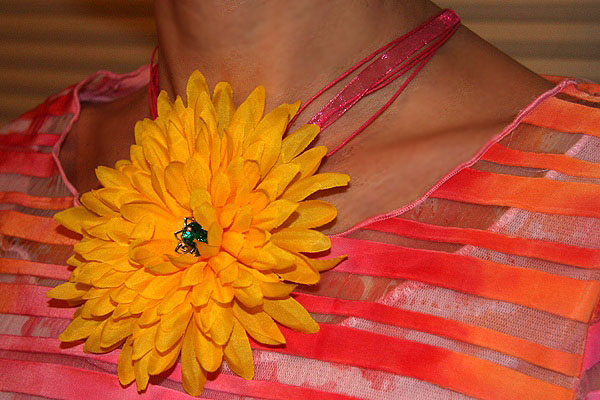 BIG Yellow Flower Head Turner Necklace