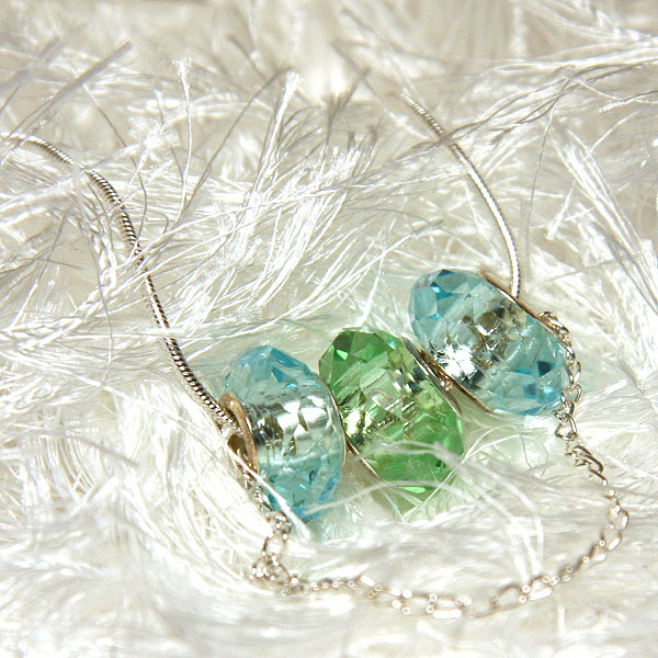 Sparkle and Shine Light Blue and Green Necklace