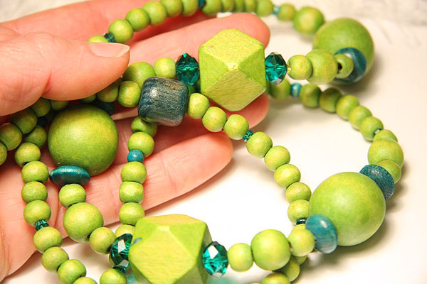 Funky Long Green Necklace