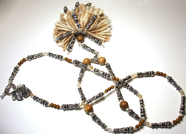 Fancy Sandy Silver Tassel Necklace