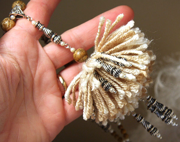 Fancy Sandy Silver Tassel Necklace