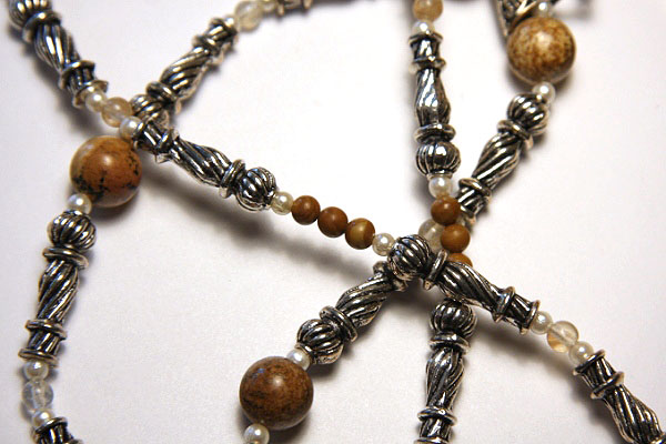 Fancy Sandy Silver Tassel Necklace