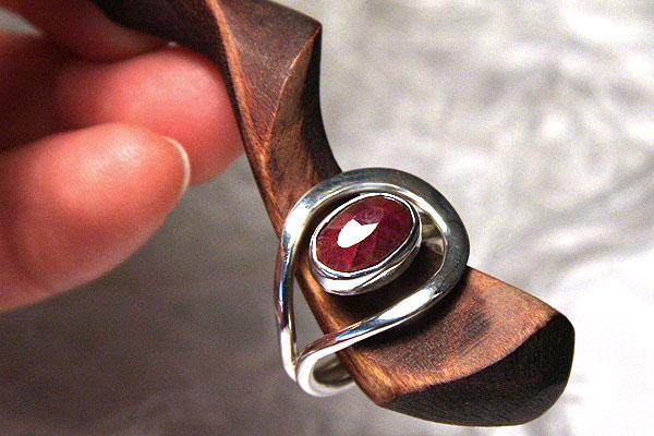 Exceptional Natural Red Ruby Sterling Ring