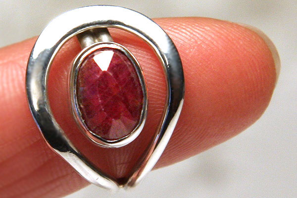Exceptional Natural Red Ruby Sterling Ring