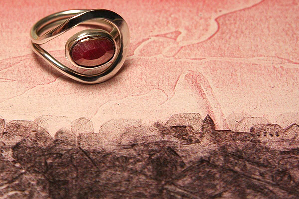 Exceptional Natural Red Ruby Sterling Ring
