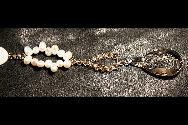 Gentle Champaign Pearls and Crystal Suncatcher